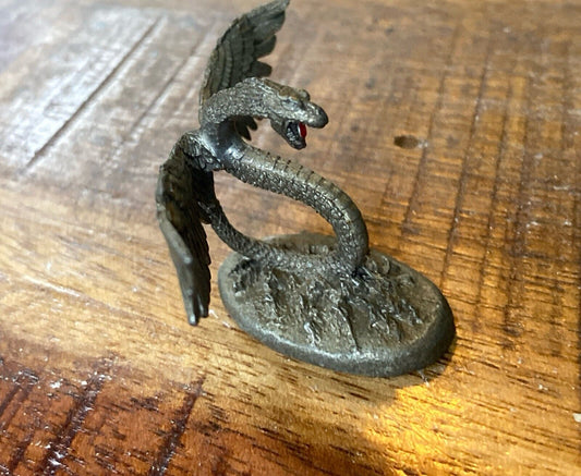 Couatl with Red Jewel TTRPG Tabletop Pewter Miniature 1989 Ral Partha D&D 11-402