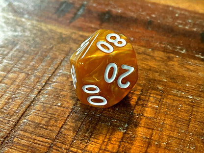 Set of 7 TTRPG Gaming Dice Dungeons & Dragons Pathfinder D20 Tan Marble