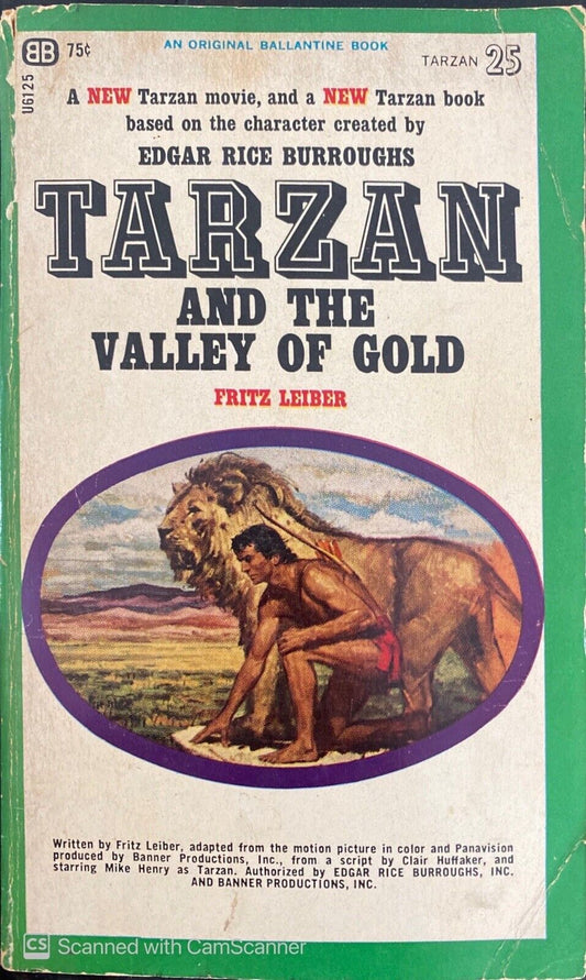 Tarzan and the Valley of Gold by Fritz Leiber 1966 Ballantine U6125 Paperback