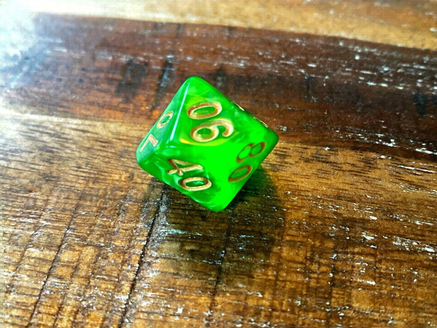 Set of 7 TTRPG Gaming Dice Dungeons & Dragons Pathfinder D20 Kelly Green Marble