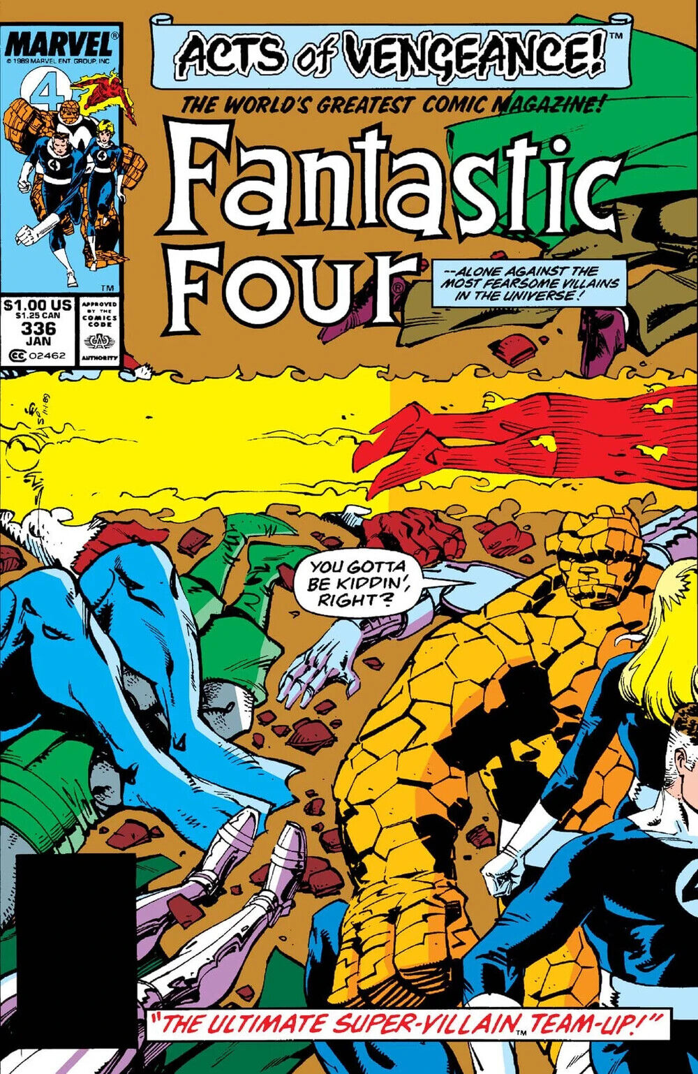 Marvel Comics Fantastic Four #336 Copper Age 1990 Acts of Vengeance