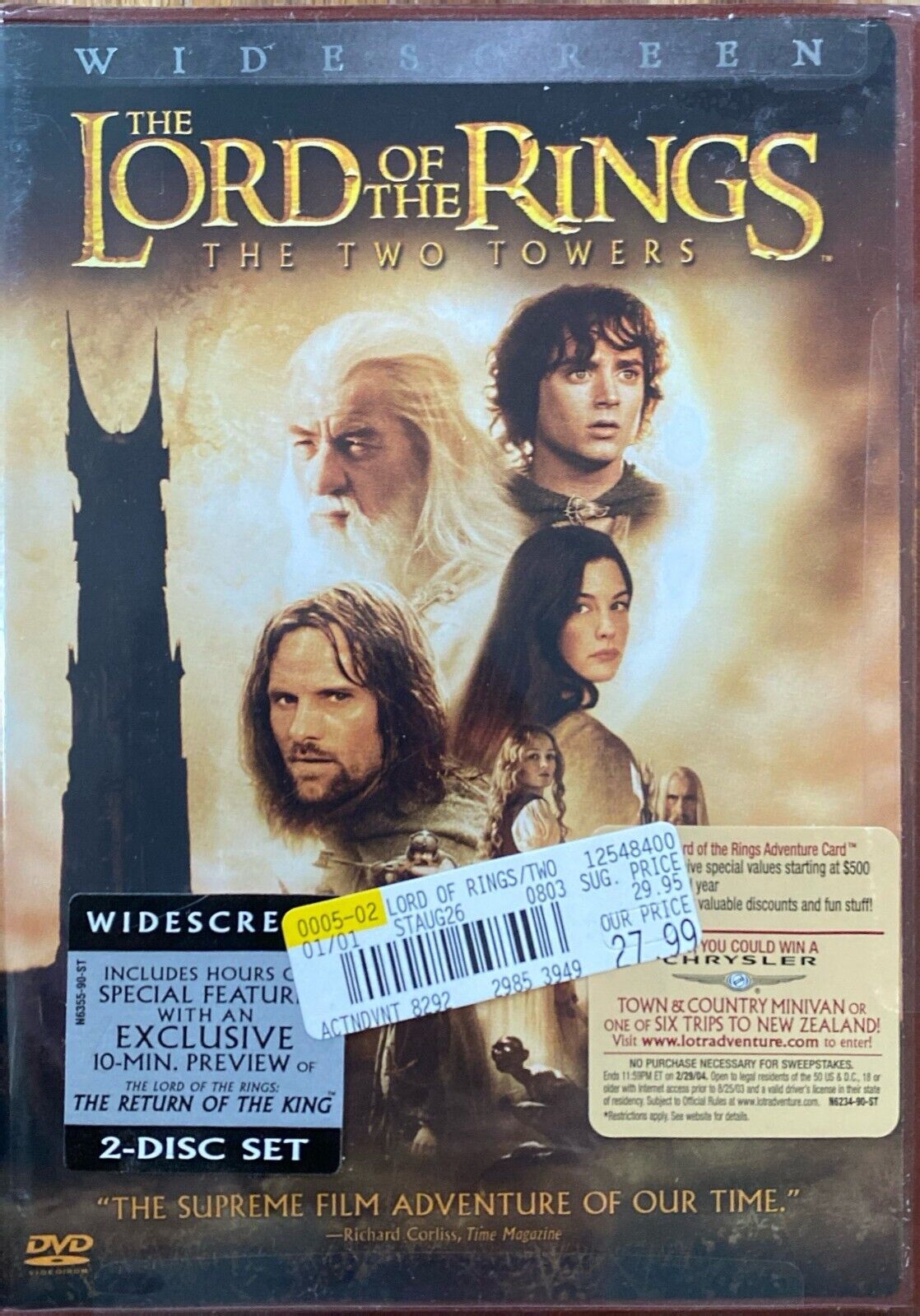 The Lord of the Rings: The Two Towers DVD NEW SEALED Widescreen
