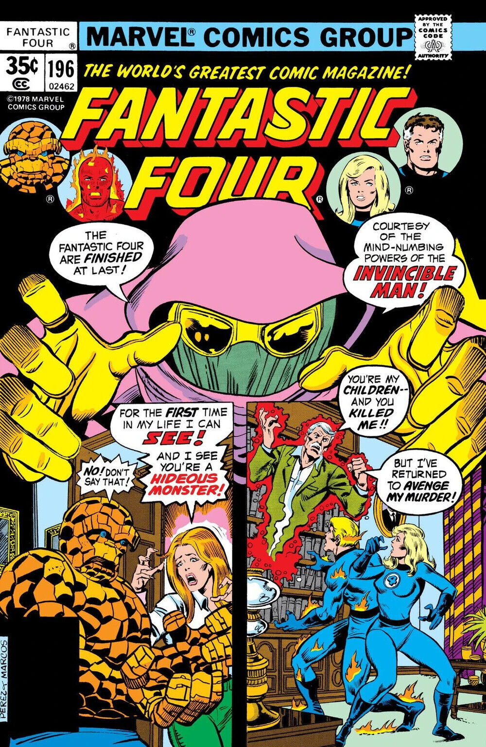 Marvel Comics Fantastic Four #196 Bronze Age 1978