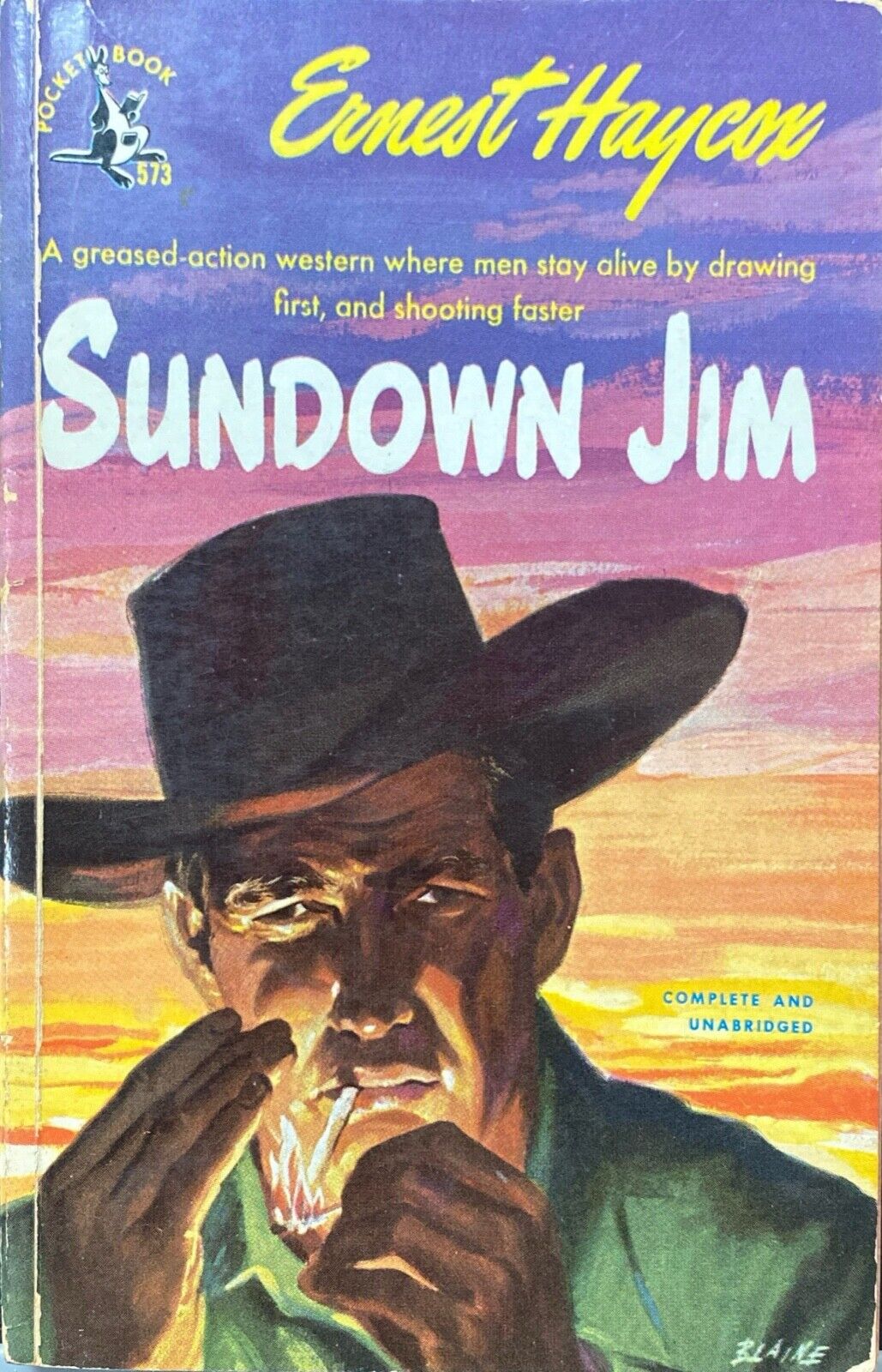 Sundown Jim by Ernest Haycox 1949 Pocket Book 573 Paperback
