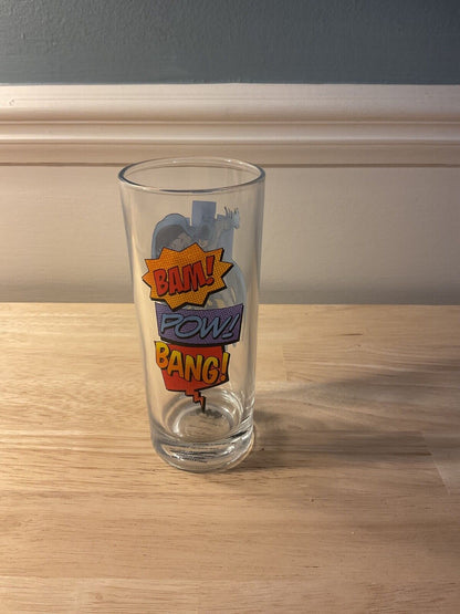 Vintage Batman Drinking Glass, Bam! Pow! Bang! DC Comics Superhero Vandor