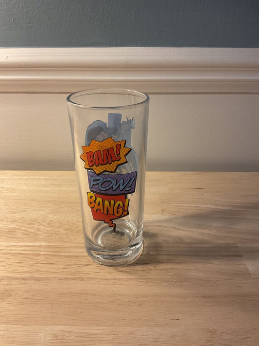 Vintage Batman Drinking Glass, Bam! Pow! Bang! DC Comics Superhero Vandor