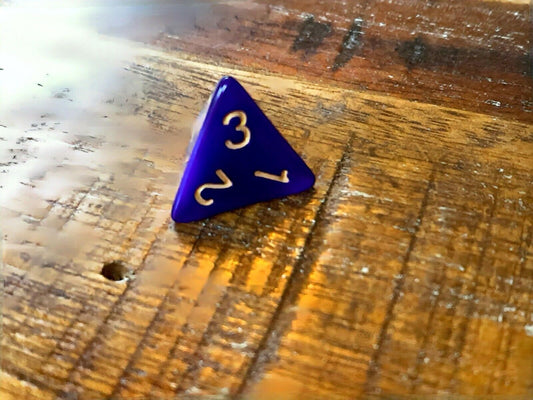Set of 7 TTRPG Gaming Dice Dungeons & Dragons Pathfinder D20 Purple Marble Gold