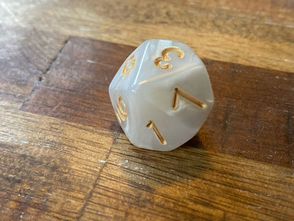 Set of 7 TTRPG Gaming Dice Dungeons & Dragons Pathfinder D20 White Ivory