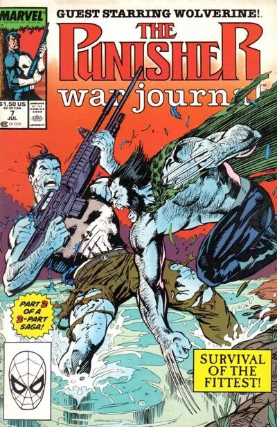 Marvel Comics Punisher War Journal #7 Copper Age 1989 Wolverine Jim Lee