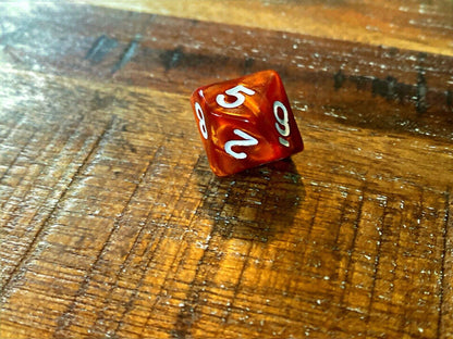 Set of 7 TTRPG Gaming Dice Dungeons & Dragons Pathfinder D20 Tiger Eye Marble