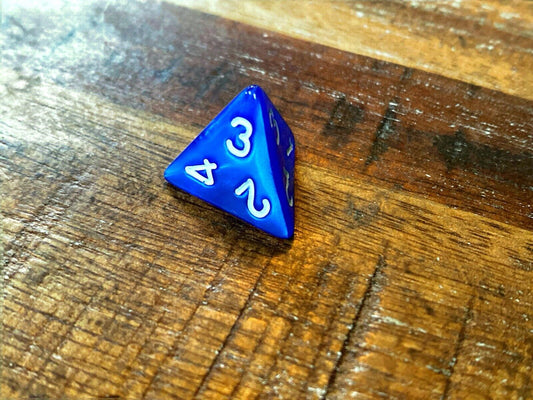 Set of 7 TTRPG Gaming Dice Dungeons & Dragons Pathfinder D20 Blue Marble White