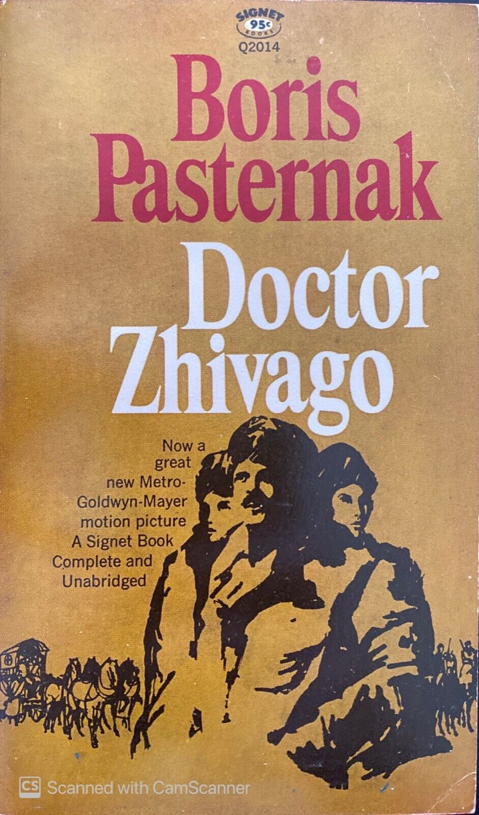 Doctor Zhivago by Boris Pasternak 1958 Signet Q2014 Paperback