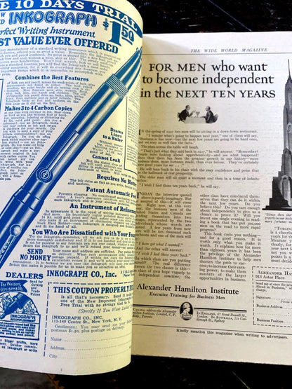 The Wide World Magazine No. 351 Vol. 59 July 1927 London Pulp