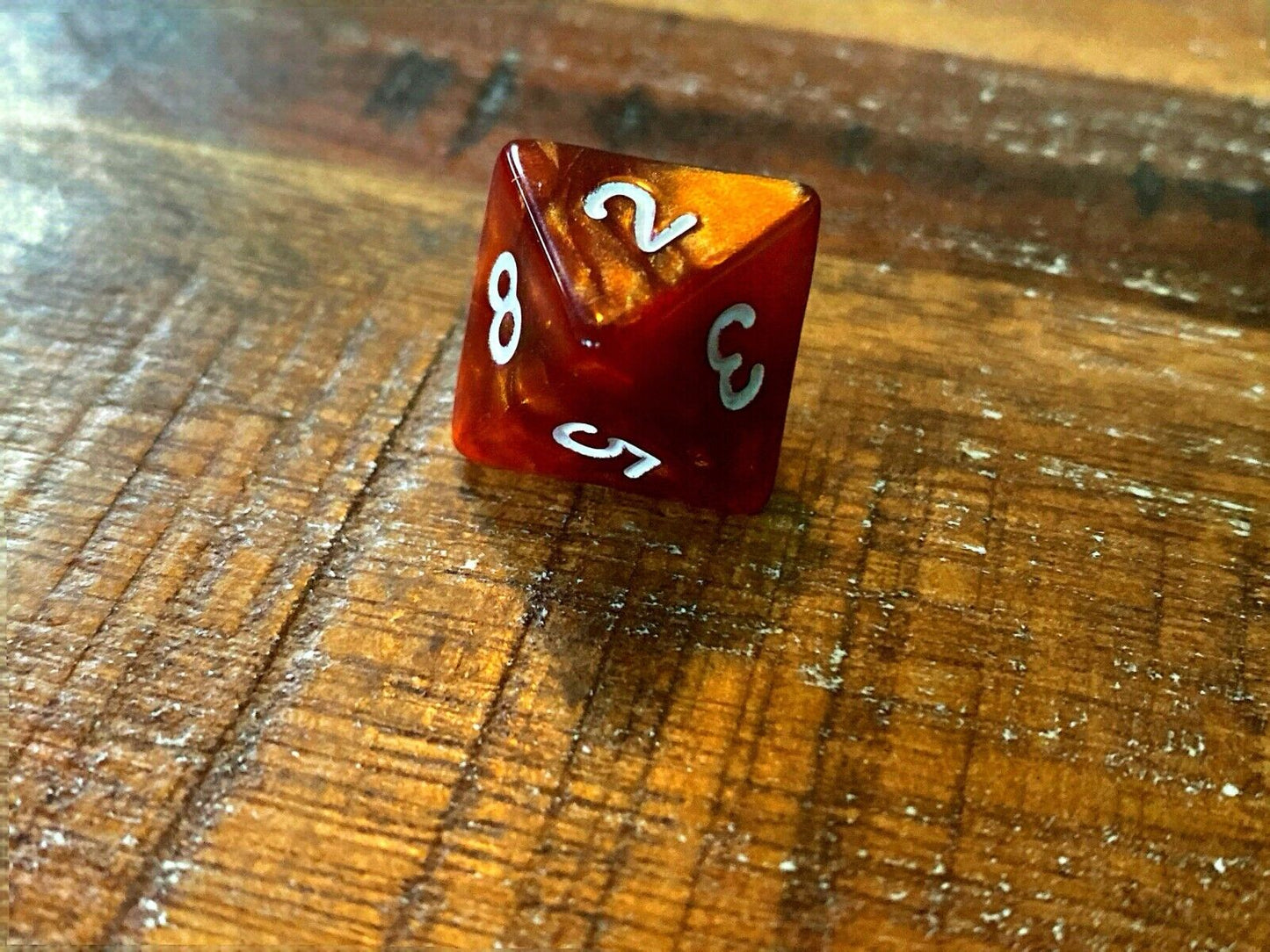 Set of 7 TTRPG Gaming Dice Dungeons & Dragons Pathfinder D20 Tiger Eye Marble