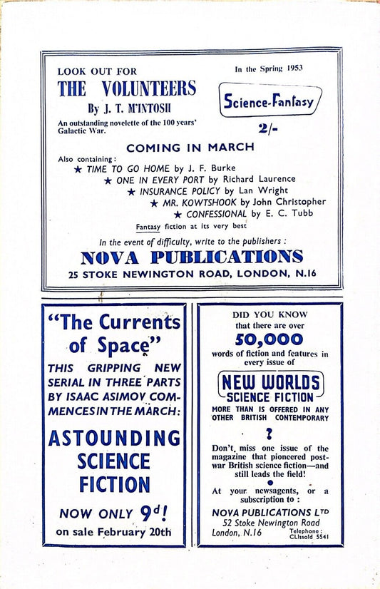 New Worlds Science Fiction Volume 7 No. 20 March 1953 Chandler Tubb