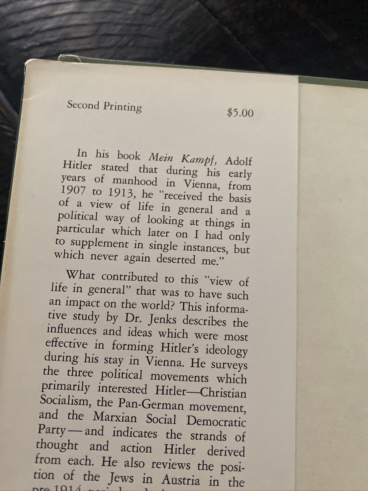 Vienna and the Young Hitler by William A. Jenks 1960 Columbia Hardcover