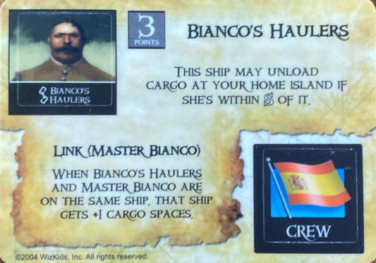 WizKids Pirates CSG Spanish Main SC-009 Bianco's Haulers/Musketeer (Spanish)