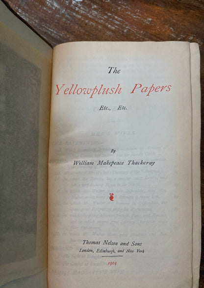 The Yellowplush Papers Etc. by W.M. Thackeray 1904 New Century Library Leather