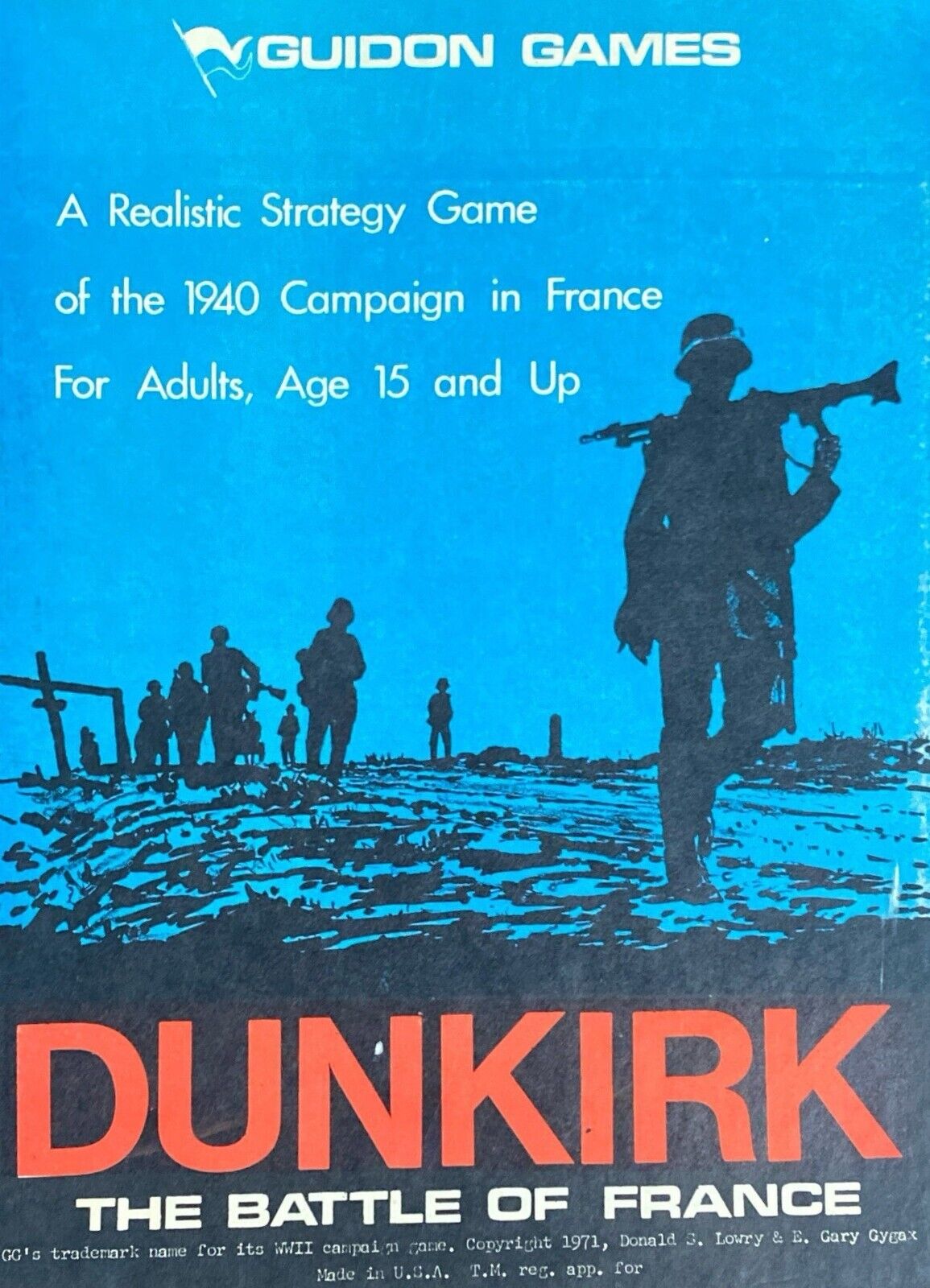 Guidon Games Dunkirk: The Battle of France 1971 Gary Gygax Complete