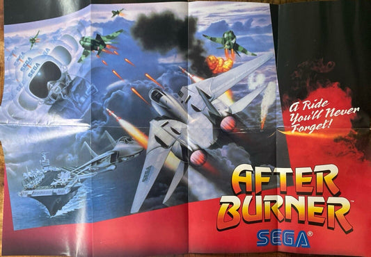 After Burner Sega Master System 1988 Poster Insert